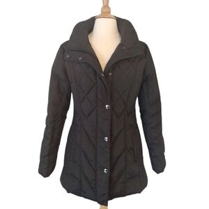 London Fog Diamond Pattern Down Puffer Coat Black Size M